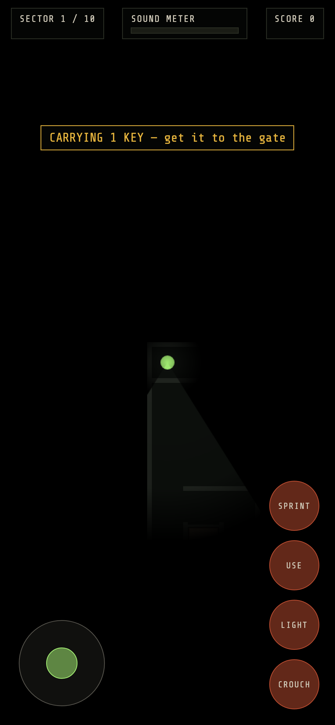 Rebolt gameplay, carrying a key toward the gate